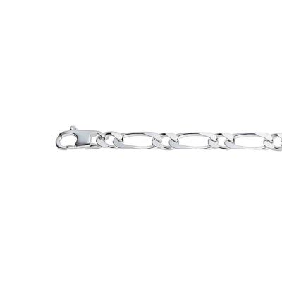 Chaîne maille figaro alternée 1+1 en argent, taille 55cm, largeur 6mm