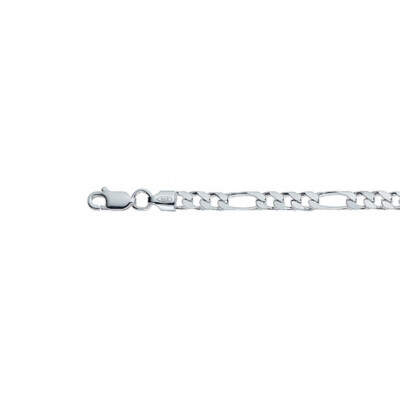 Chaîne maille figaro alternée 1+3 en argent, taille 50cm, largeur 3.6 mm