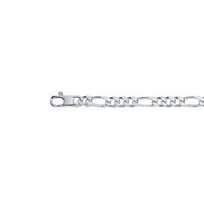 Chaîne maille figaro alternée 1+3 en argent, taille 55cm, largeur 5mm