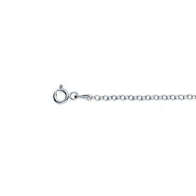 Chaîne maille forçat ronde en argent, taille 45cm, largeur 2mm
