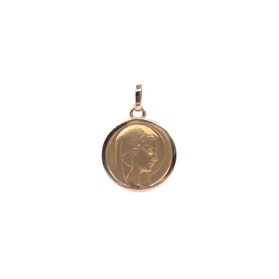 Médaille Vierge en or jaune, 16mm