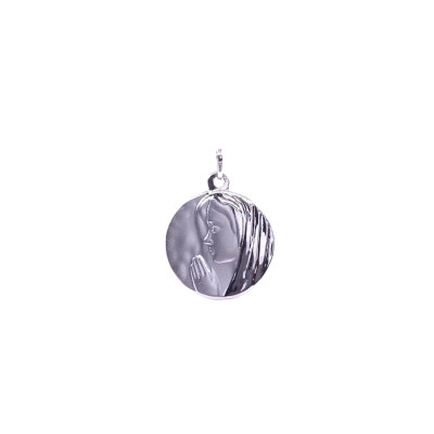 Médaille Vierge en or blanc, 16mm