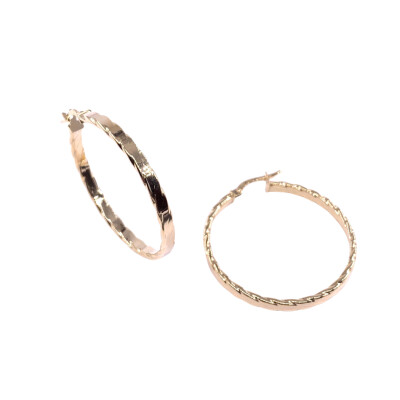 Créoles en or jaune, diamètre extérieure 32mm
