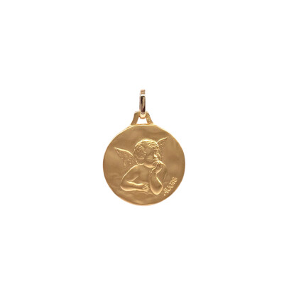 Médaille Ange en or jaune, 18mm