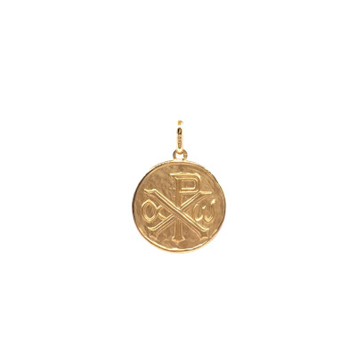 Médaille Chrisme en or jaune 17.5mm