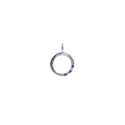 Pendentif en or blanc, saphirs et diamants