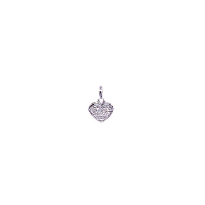 Pendentif en or blanc et diamants, motif cœur