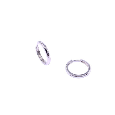 Boucles d'oreilles créoles en or blanc 14mm