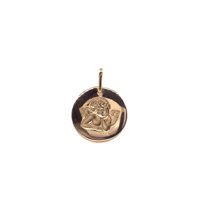 Médaille Ange en or jaune, 17mm