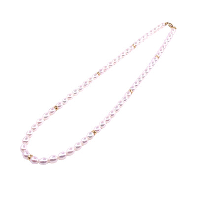 Collier perles de culture, insert et fermoir en or jaune