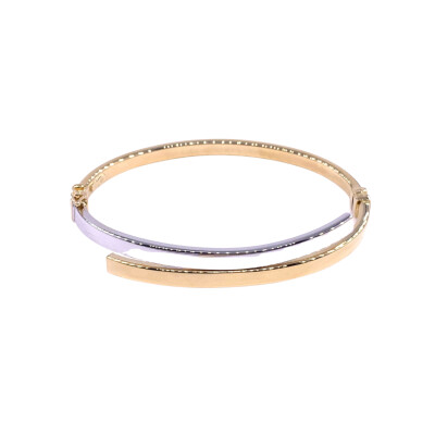 Bracelet jonc en or jaune et or blanc
