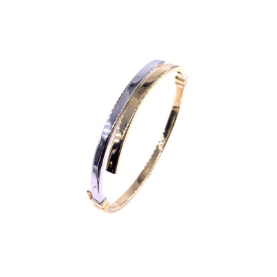 Bracelet jonc en or jaune et or blanc