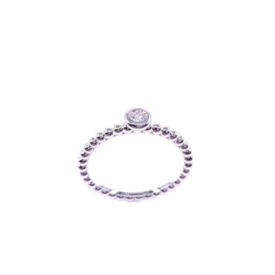 Solitaire or blanc, corps boule, et diamant