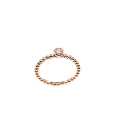 Solitaire or jaune, corps boule, et diamant