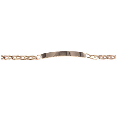 Bracelet identité jeune fille en or jaune, plaque rectangle