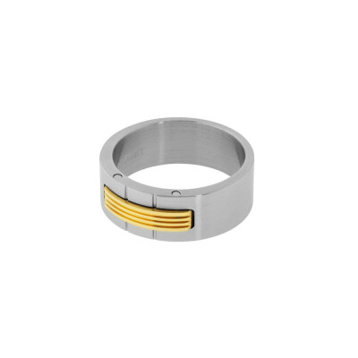 Bague en acier et insert pvd jaune
