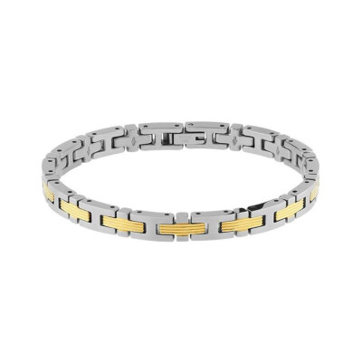 Bracelet en acier et insert pvd jaune