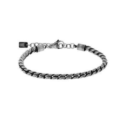Bracelet en acier pvd noir effet vieilli