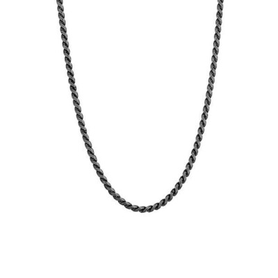 Colier en acier pvd noir effet vieilli