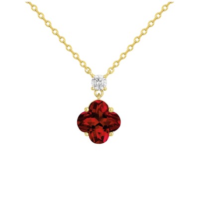 Collier Griffe Rouge en plaqué or et oxydes de zirconium