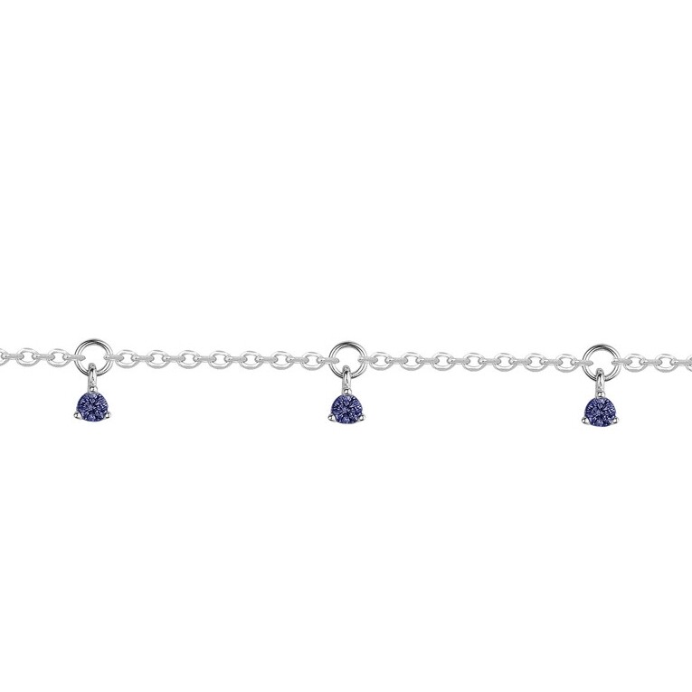 Bracelet en argent et oxydes colorés bleu vue 1