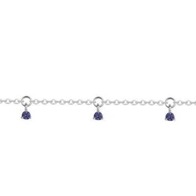 Bracelet en argent et oxydes colorés bleu