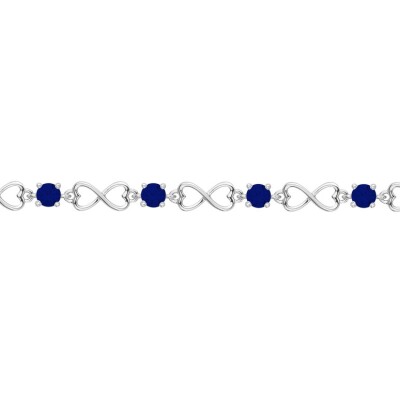 Bracelet en argent et oxydes colorés bleu
