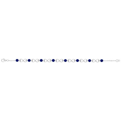 Bracelet en argent et oxydes colorés bleu