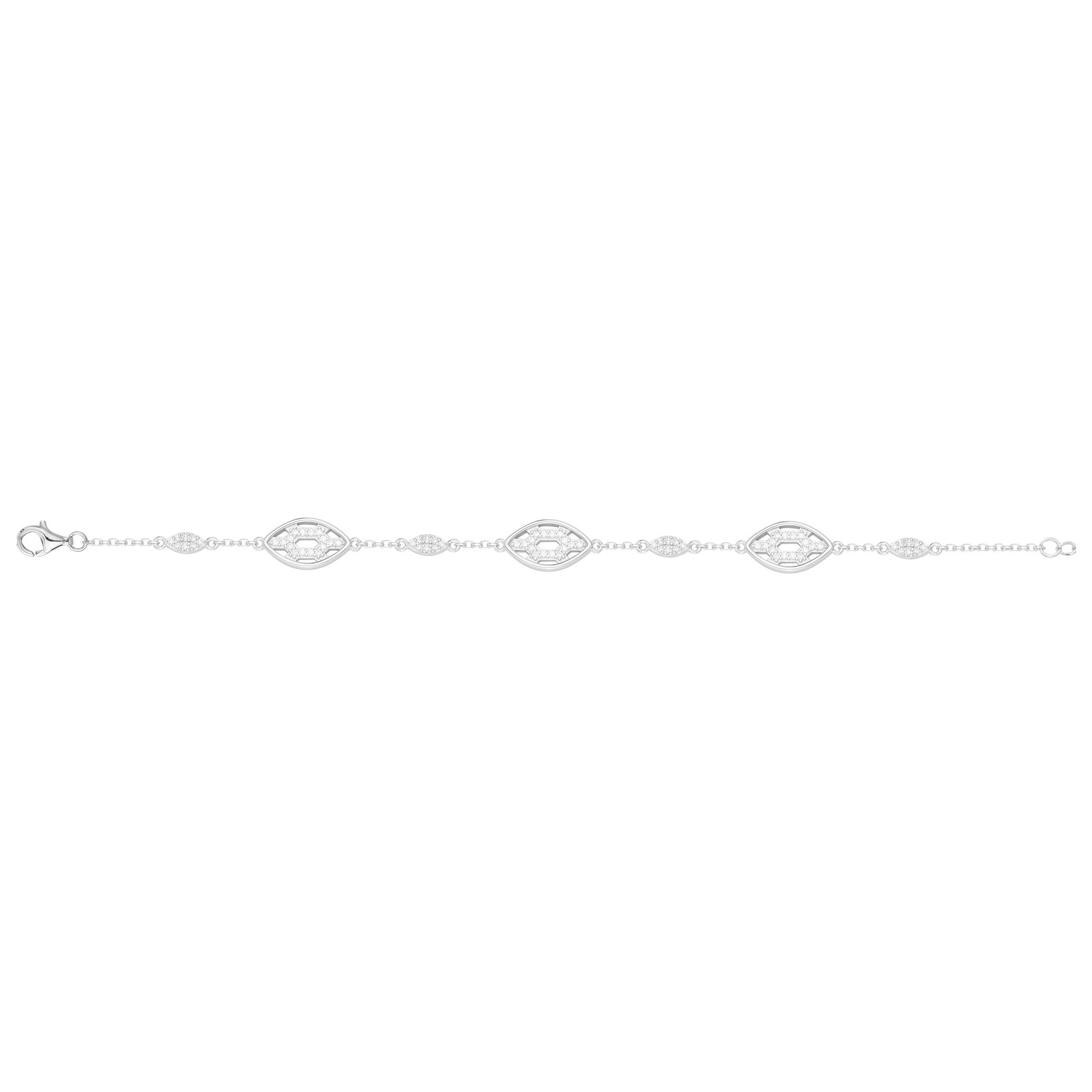 Bracelet en argent et oxydes de zirconium vue 2
