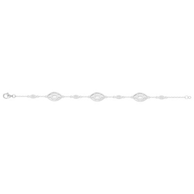 Bracelet en argent et oxydes de zirconium