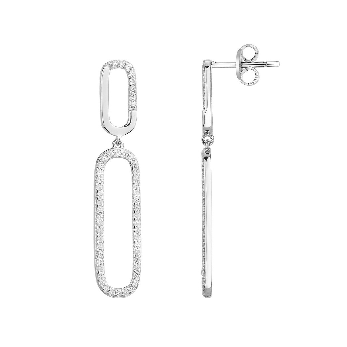 Boucles d'oreilles en argent et oxydes de zirconium