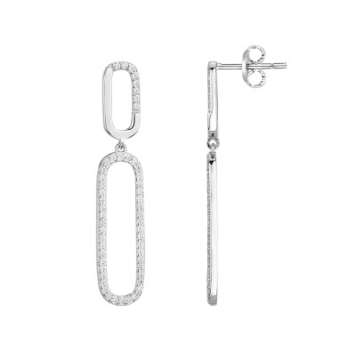 Boucles d'oreilles en argent et oxydes de zirconium
