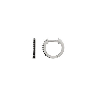 Boucles d'oreilles en argent et oxydes de zirconium noirs