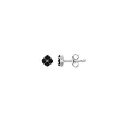 Boucles d'oreilles en argent et oxydes de zirconium noirs