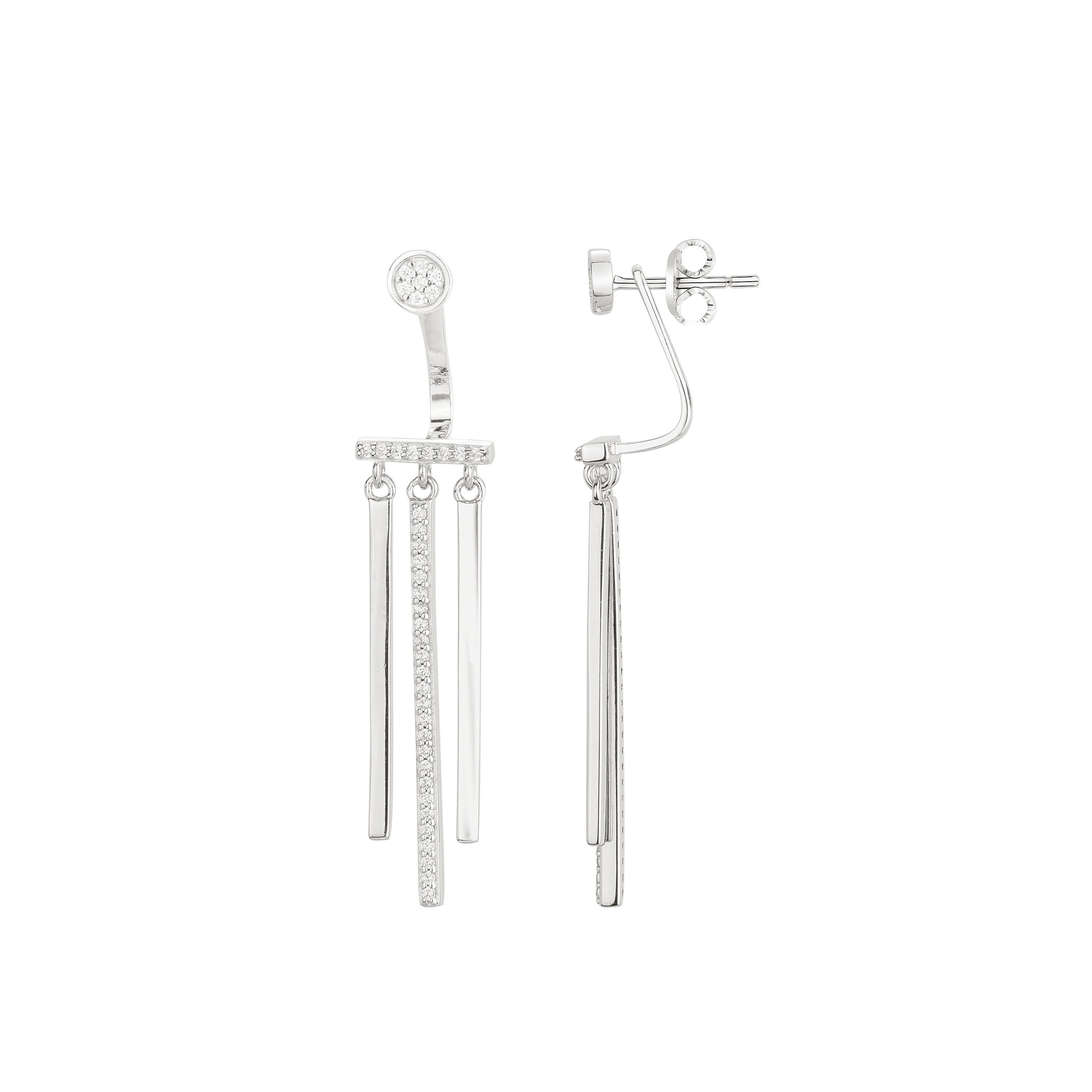 Boucles d'oreilles en argent et oxydes de zirconium