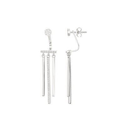 Boucles d'oreilles en argent et oxydes de zirconium
