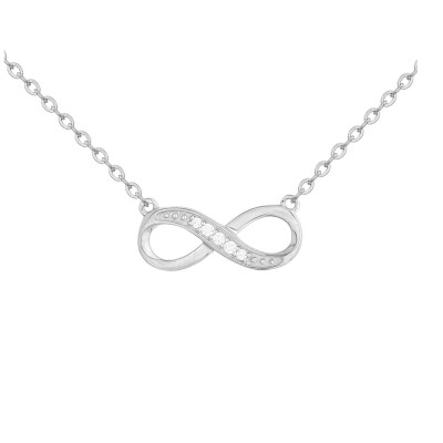 Collier en argent et oxydes de zirconium, motif infini