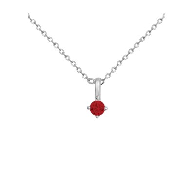 Collier en argent et oxyde coloré rouge
