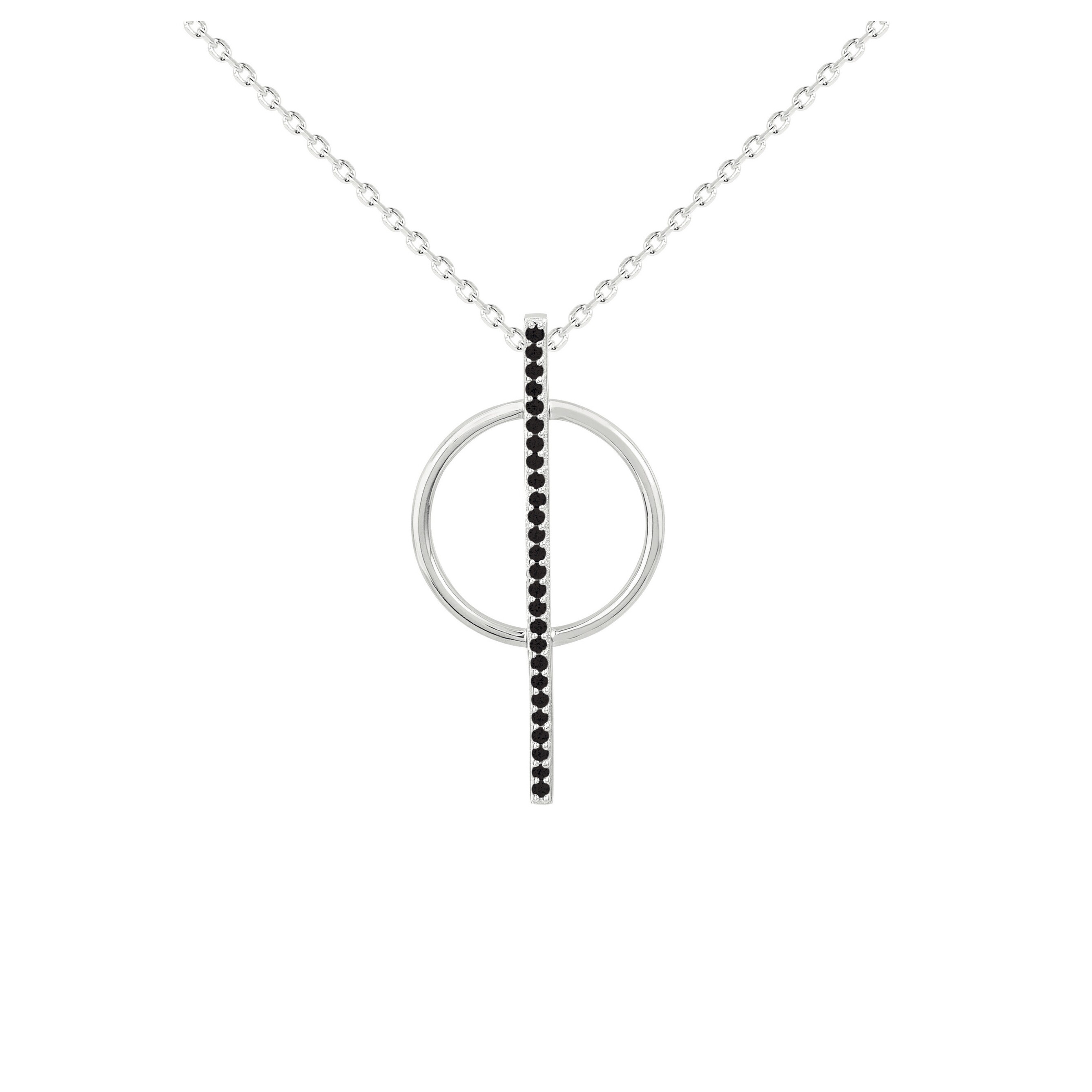 Collier en argent et oxydes de zirconium noirs