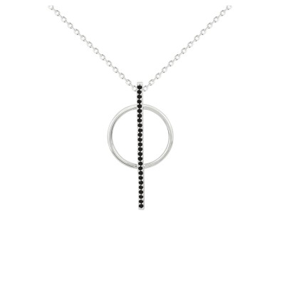 Collier en argent et oxydes de zirconium noirs