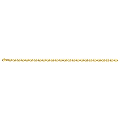 Bracelet en acier pvd jaune maille grain de café