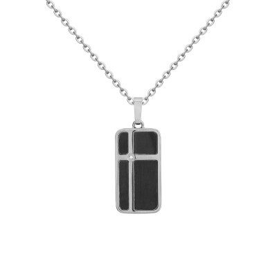 Collier en acier et diamant
