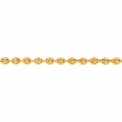 Bracelet en acier PVD jaune maille grain de café