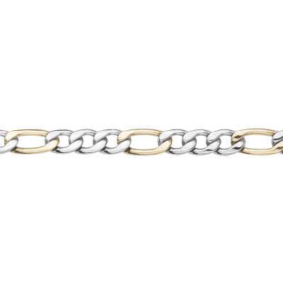 Bracelet en acier bicolore maille alterné