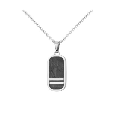 Collier en acier et carbone forgé