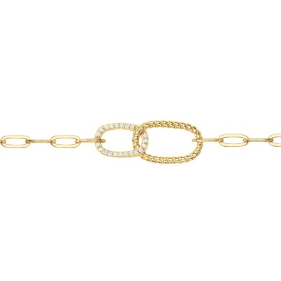 Bracelet en plaqué or et oxyde de zirconium