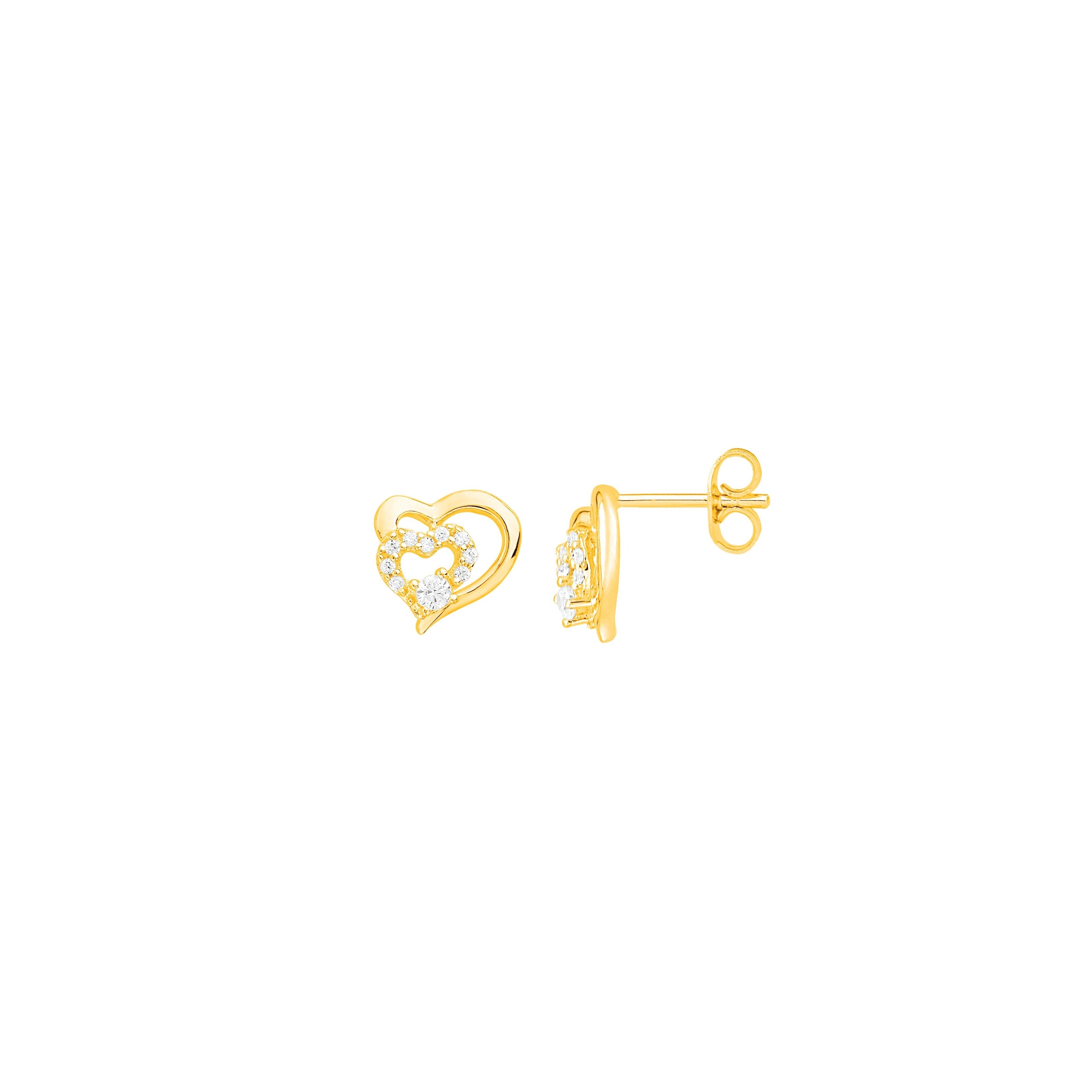 Boucles d'oreilles en plaqué or et oxyde de zirconium