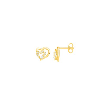 Boucles d'oreilles en plaqué or et oxyde de zirconium
