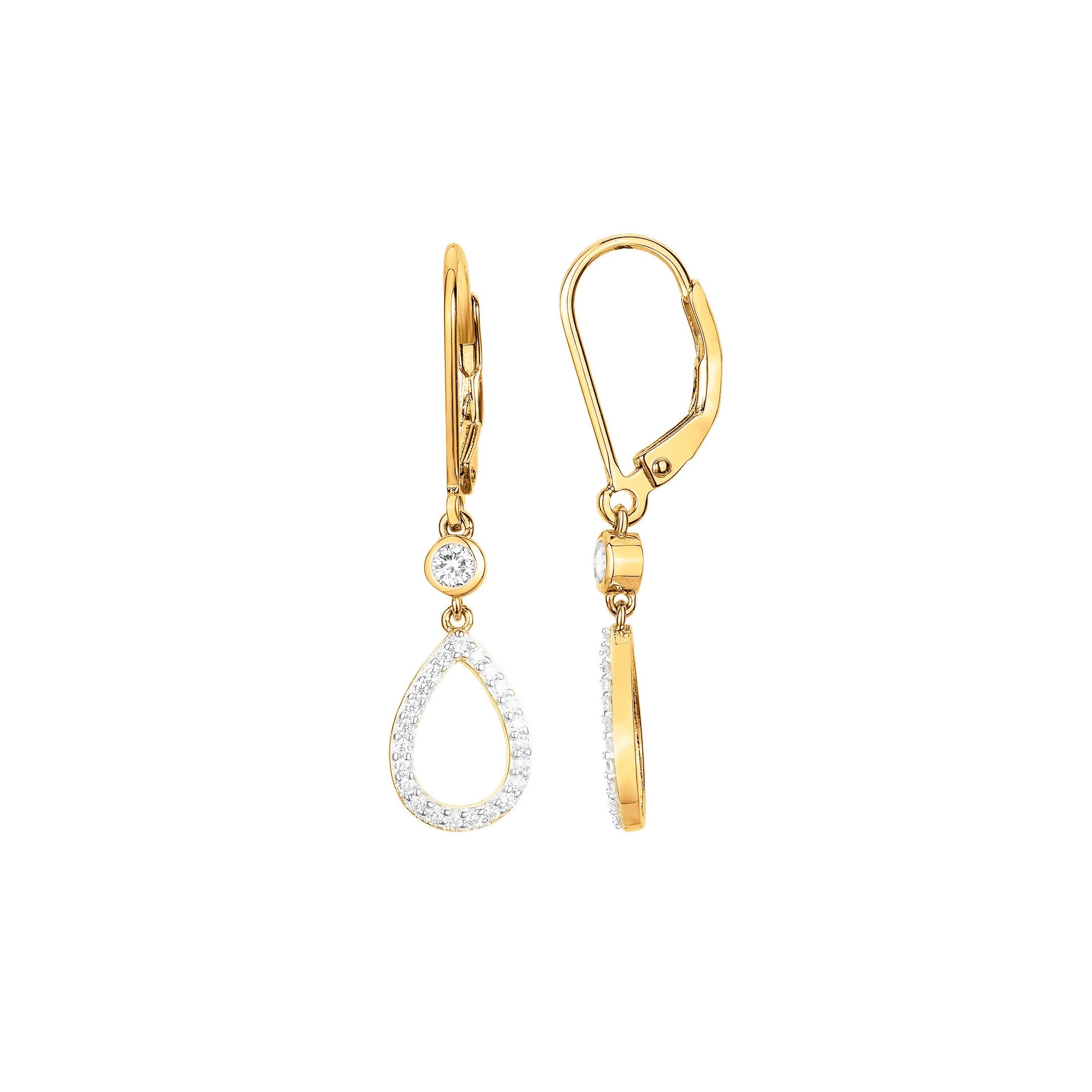 Boucles d'oreilles en plaqué or et oxyde de zirconium