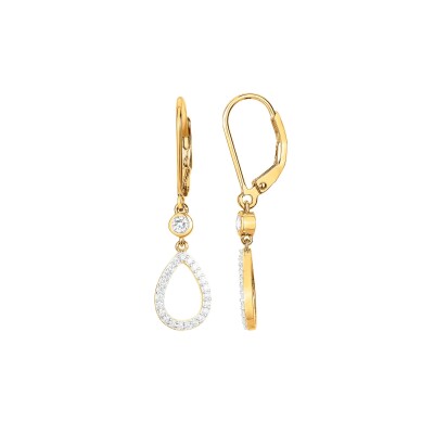 Boucles d'oreilles en plaqué or et oxyde de zirconium